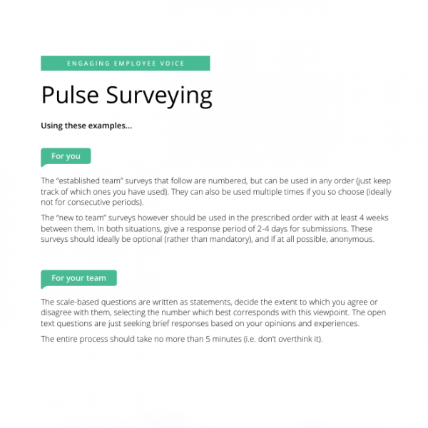 #12 User Tips - Pulse Surveys